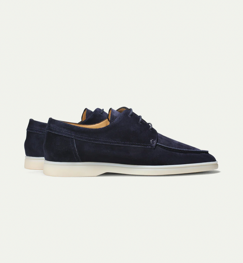 Men's Boat Shoes - Lace-Up Casual Shoes - Round Toe Contrast Sole - Image 3