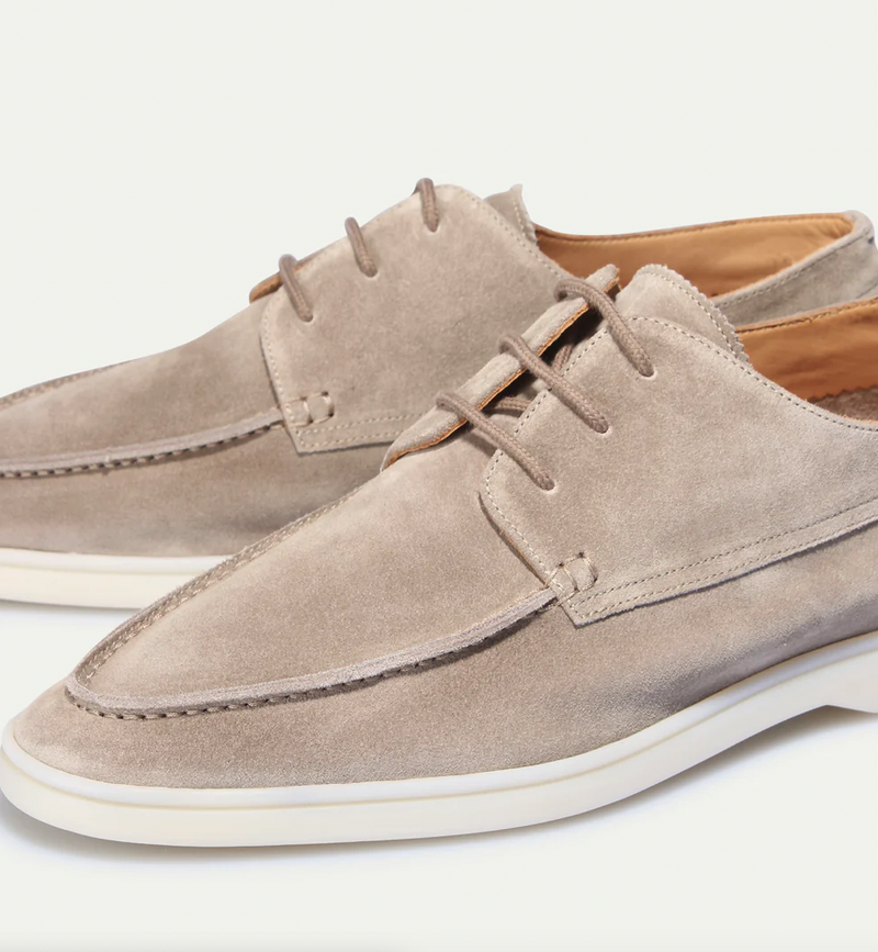 Men's Boat Shoes - Lace-Up Casual Shoes - Round Toe Contrast Sole - Image 5
