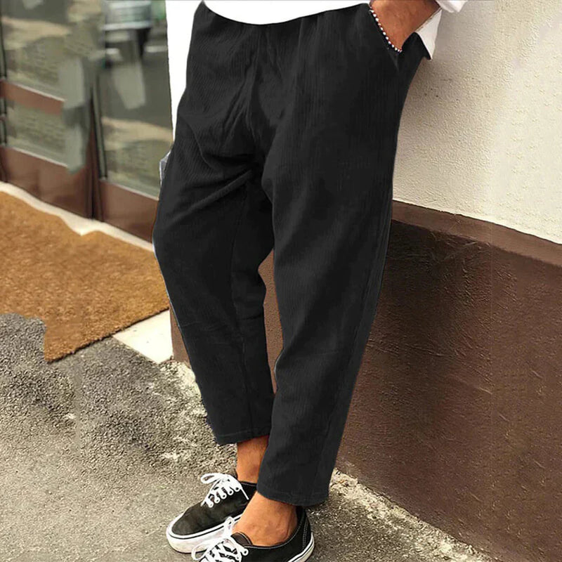 Casual Pants for men - Relaxed Fit Drawstring Waist - Straight Leg Ankle Length - Image 1
