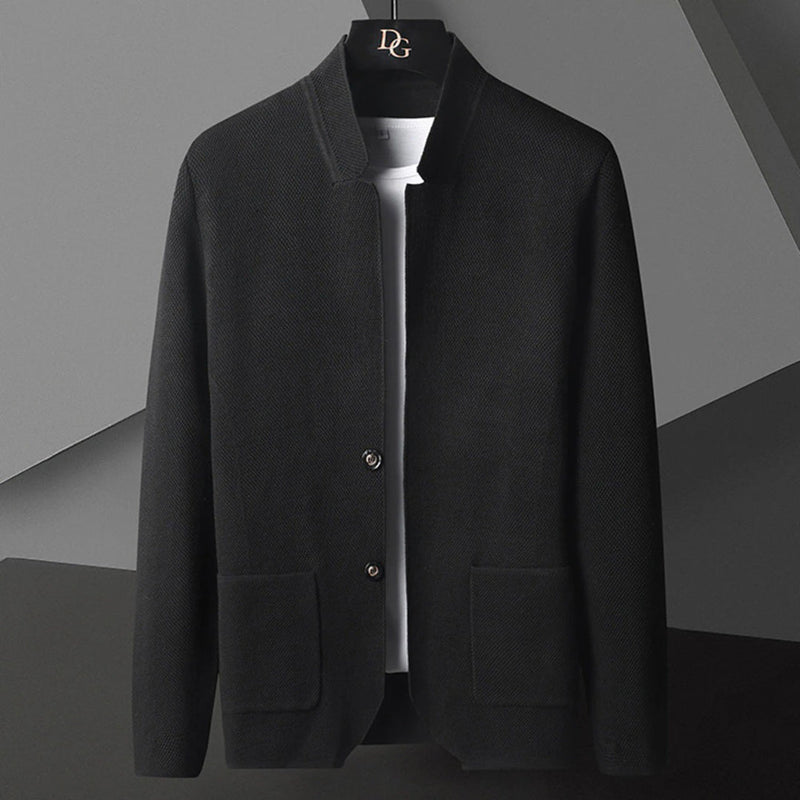 Casual Button-Down Jacket for Men - Mandarin Collar - Image 4