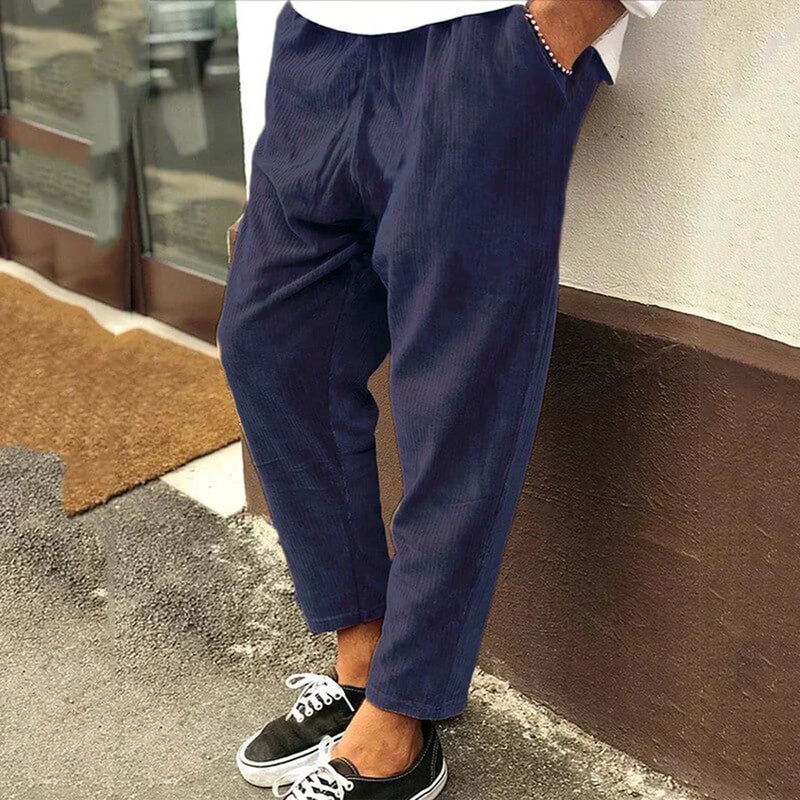 Casual Pants for men - Relaxed Fit Drawstring Waist - Straight Leg Ankle Length - Image 2