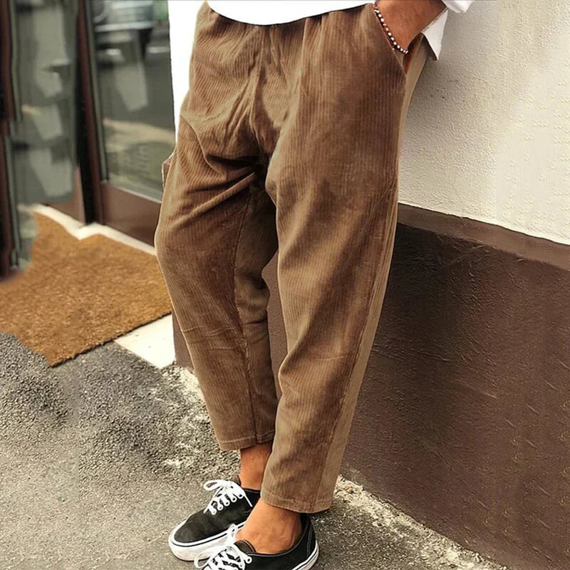 Casual Pants for men - Relaxed Fit Drawstring Waist - Straight Leg Ankle Length - Image 3