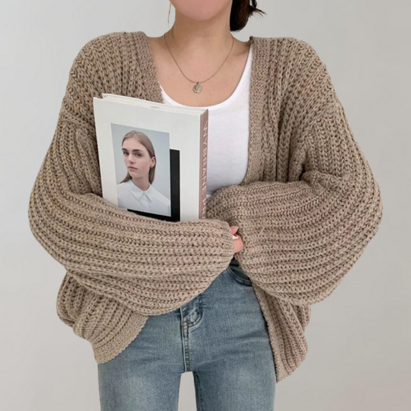 Open Front Cardigan for Women - Oversized - Image 3