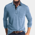 Long Sleeve Polo Shirt for Men - Pocket - Image 1