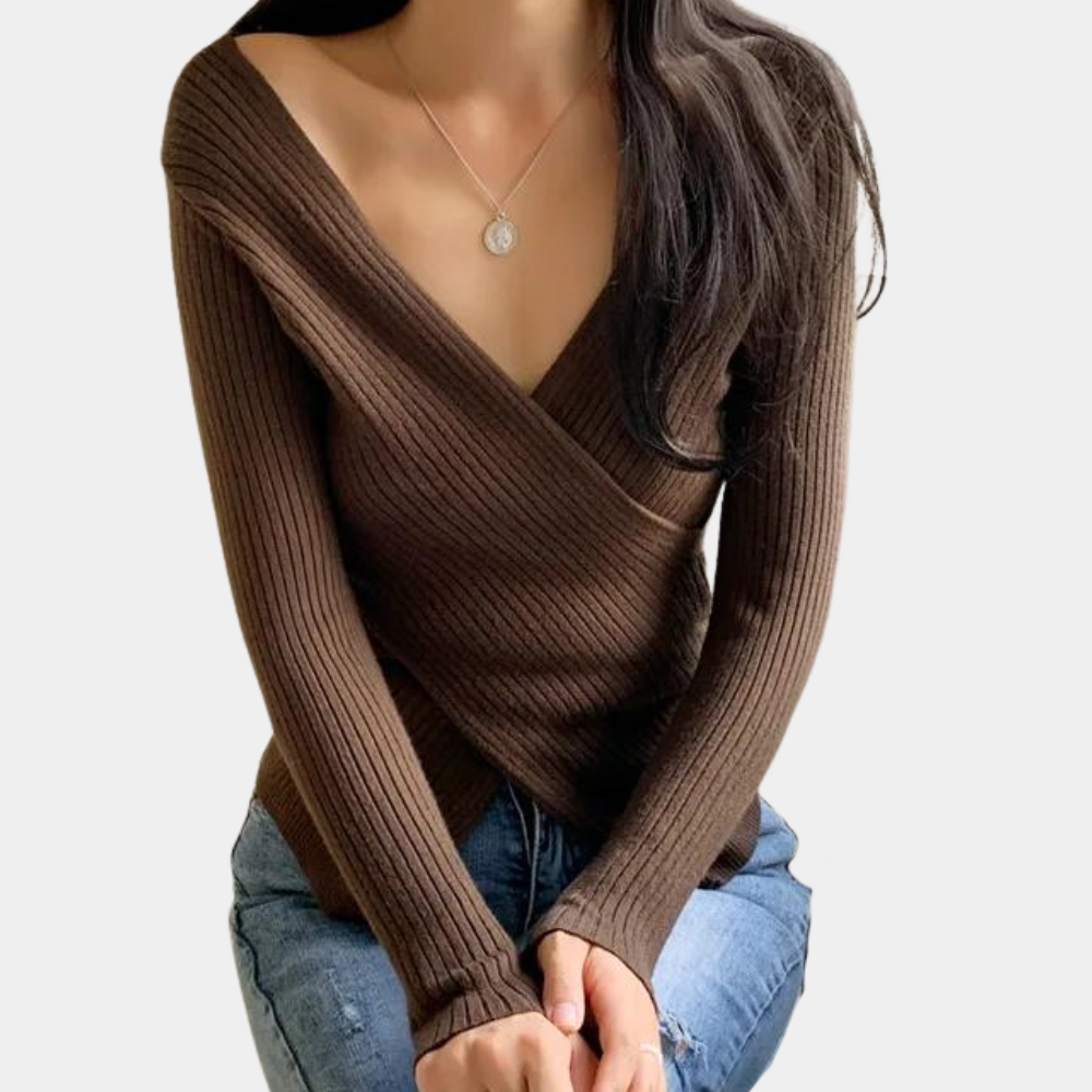 Wrap Sweater for Women - V-Neck - Image 8
