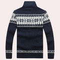 Knit Zip Up Jacket for Men - Stand Collar - Image 2