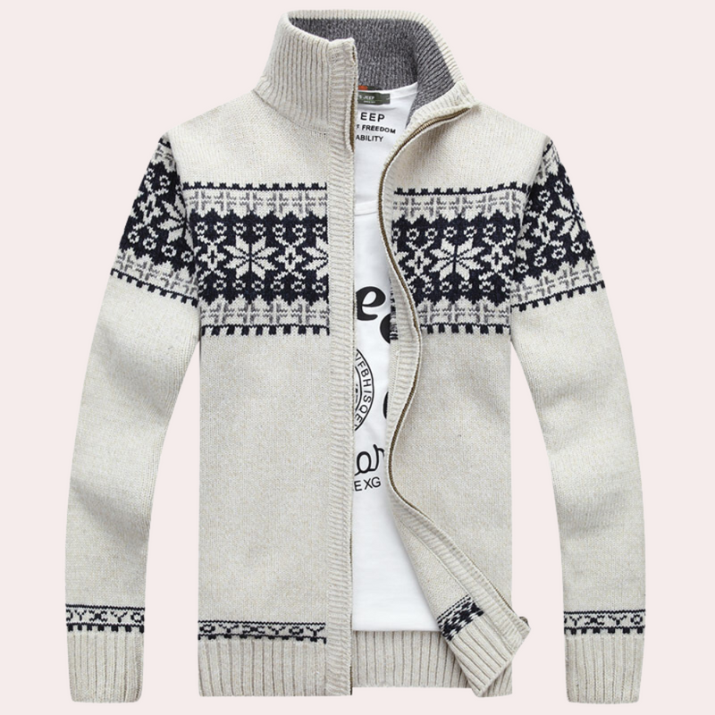 Knit Zip Up Jacket for Men - Stand Collar - Image 5