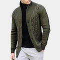 Cable Knit Shawl Collar Jacket for Men - Button Down - Image 4