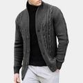 Cable Knit Shawl Collar Jacket for Men - Button Down - Image 5