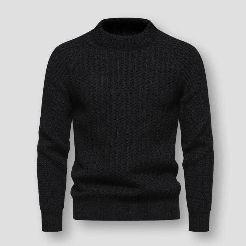Textured Mock Neck Sweater for Men - Raglan Sleeve - Image 6