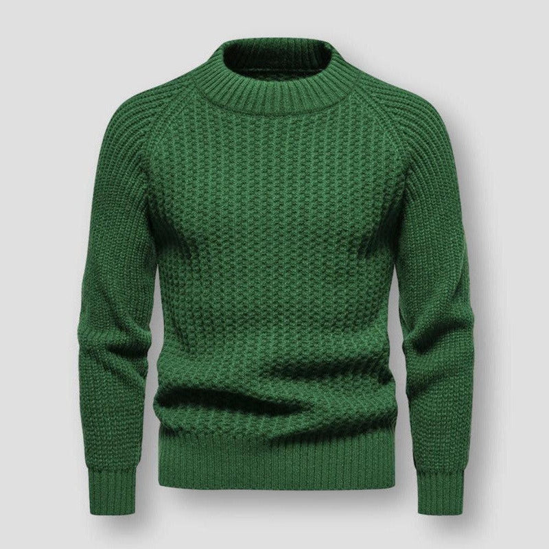 Textured Mock Neck Sweater for Men - Raglan Sleeve - Image 4