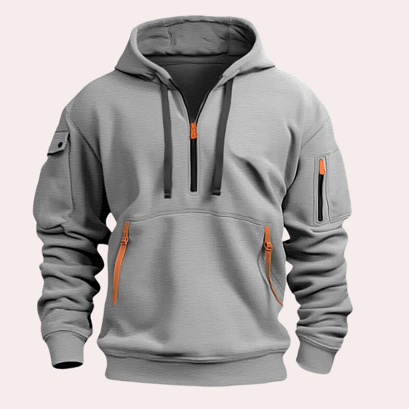 Pullover Hoodie for Men - Cargo Pockets - Image 11