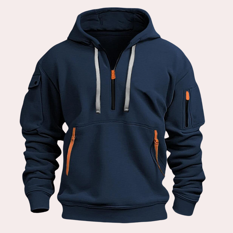 Pullover Hoodie for Men - Cargo Pockets - Image 12