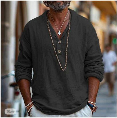 Henley Shirt for Men - Long Sleeve Casual - Image 3