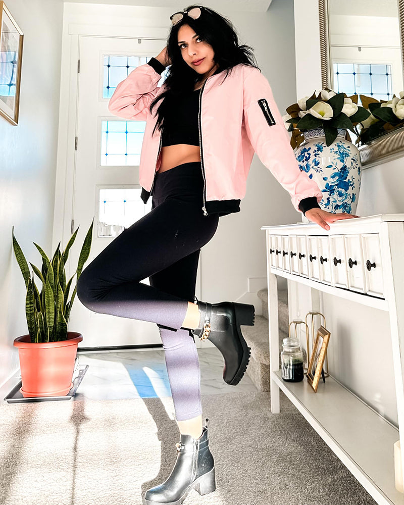 Bomber Jacket for Women - Long Sleeve - Image 3