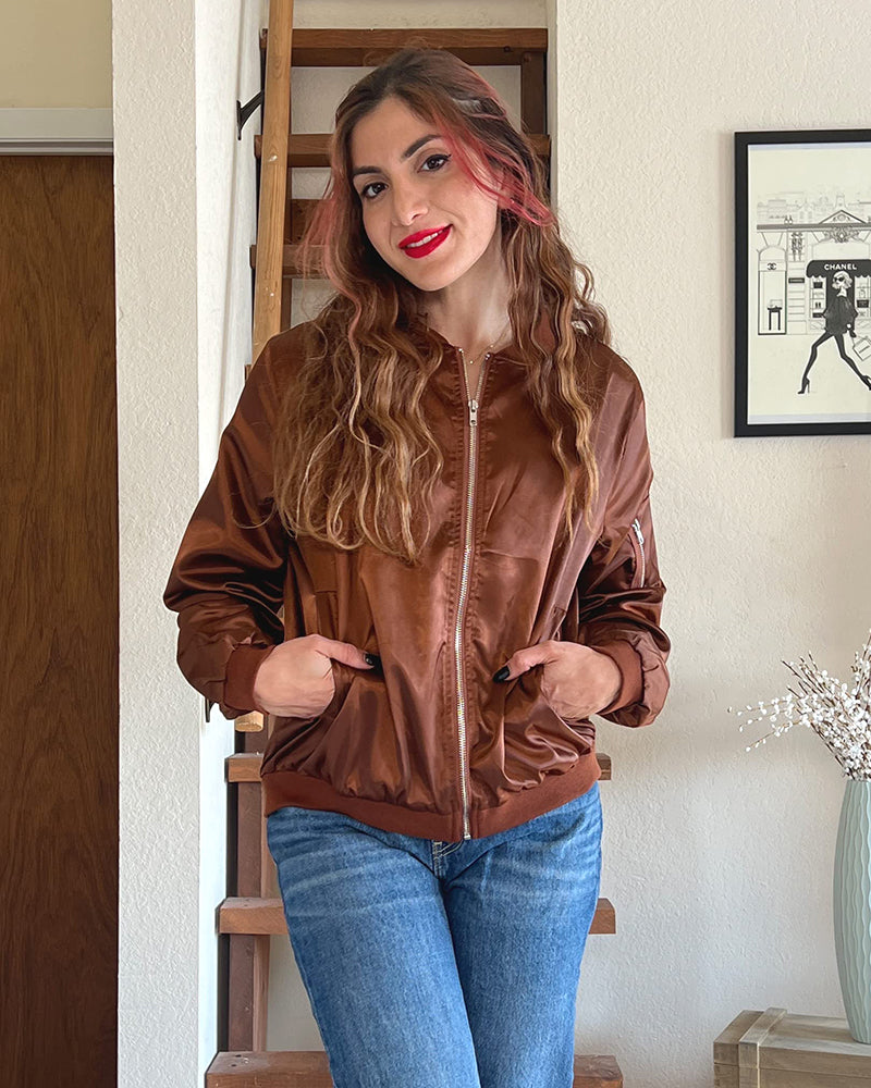 Bomber Jacket for Women - Long Sleeve - Image 6