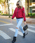 Bomber Jacket for Women - Long Sleeve - Image 2