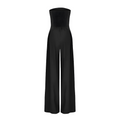 Strapless Wide Leg Jumpsuit for Women - High Waisted Pockets - Image 5