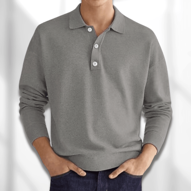Polo Sweater for Men - Long Sleeve - Image 5