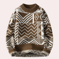 Crew Neck Sweater for Men - Geometric Print - Image 3