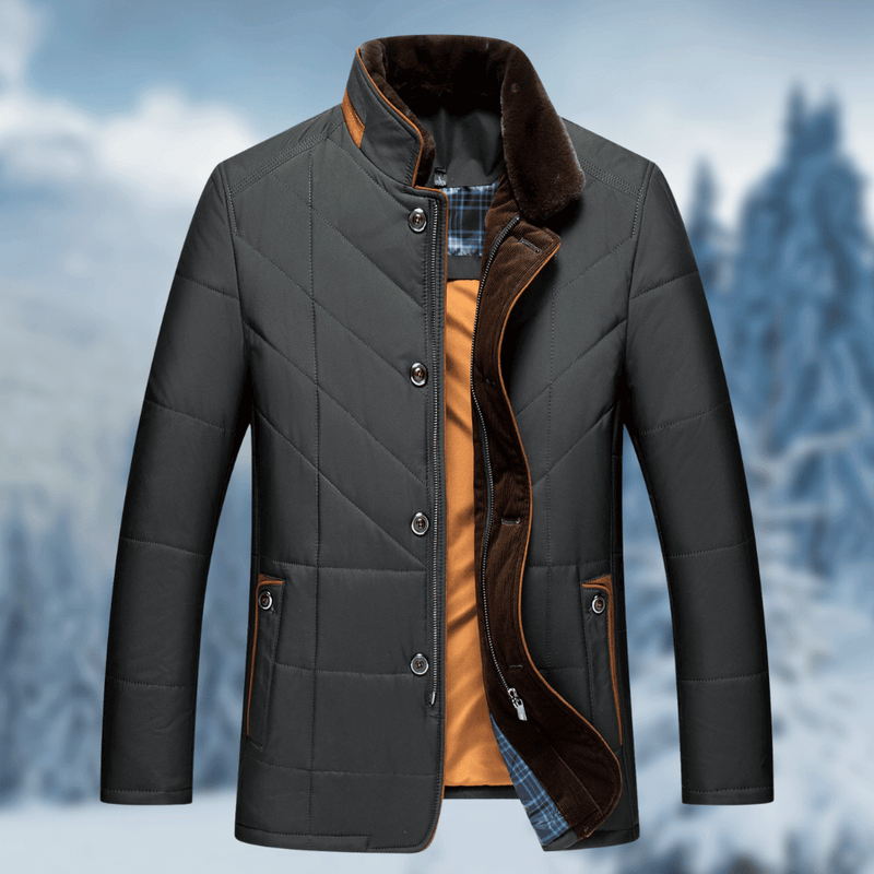 Puffer Jacket for Men - Fur Collar - Image 2