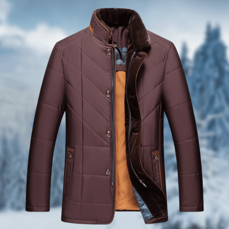 Puffer Jacket for Men - Fur Collar - Image 3