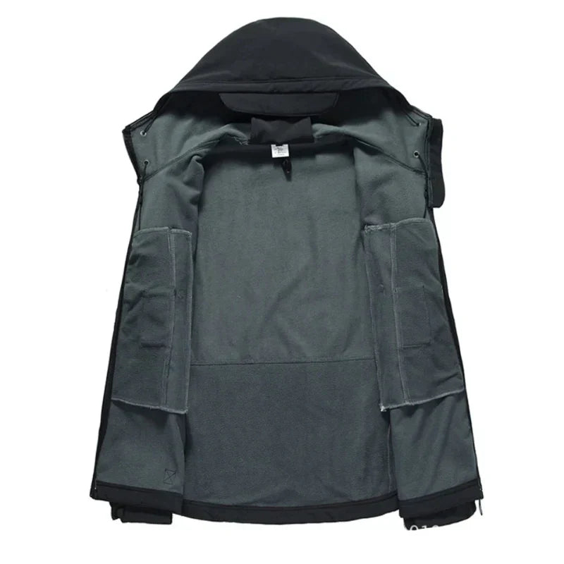 Hooded Tactical Jacket for Men - Full Zip - Image 2
