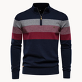 Striped Quarter-Zip Sweater for Men - Long Sleeve - Image 1