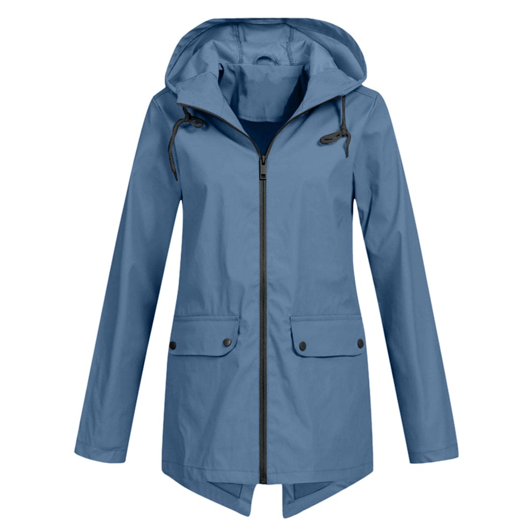 Hooded Raincoat for Women - Zip-Up - Image 15