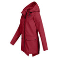 Hooded Raincoat for Women - Zip-Up - Image 3