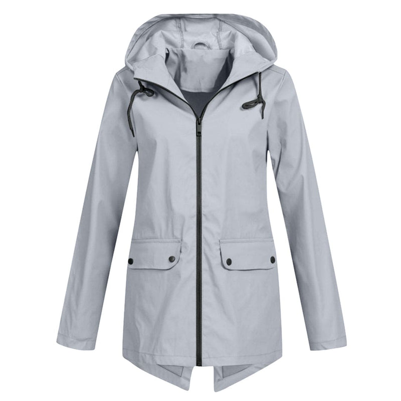 Hooded Raincoat for Women - Zip-Up - Image 14