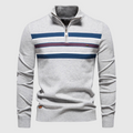 Quarter Zip Sweater for Men - Striped - Image 2