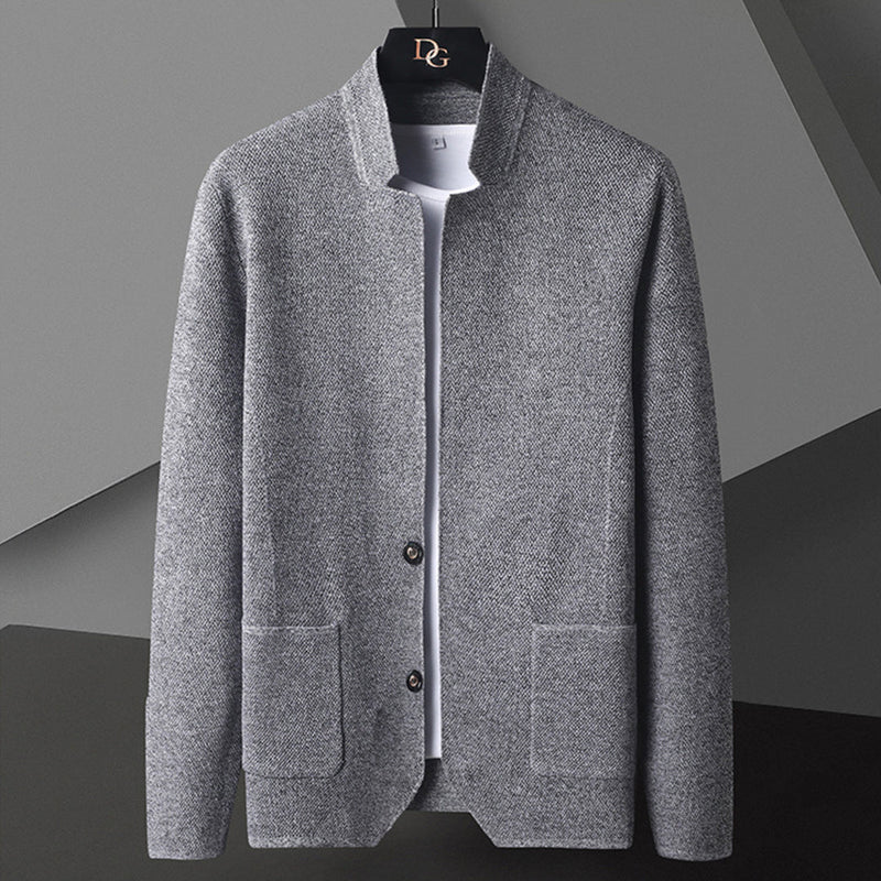 Casual Button-Down Jacket for Men - Mandarin Collar - Image 1