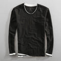 V-Neck Sweater for Men - Layered Cuff - Image 3