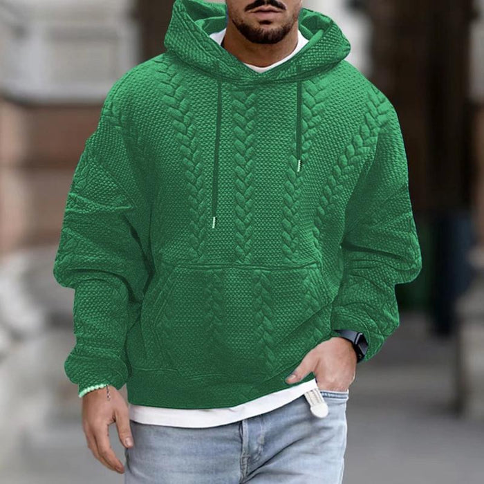 Textured Pullover Hoodie for Men - Long Sleeve - Image 5