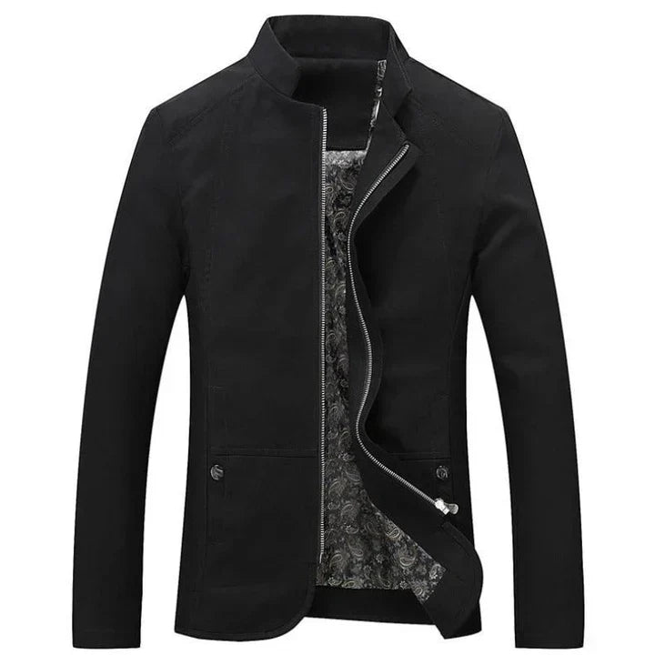 Stand Collar Casual Jacket for Men - Zip-Up - Image 3