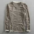 V-Neck Sweater for Men - Layered Cuff - Image 2