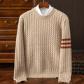 Crew Neck Sweater for Men - Cable Knit - Image 1