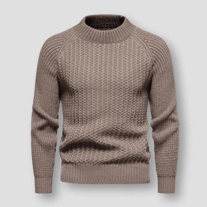 Textured Mock Neck Sweater for Men - Raglan Sleeve - Image 2