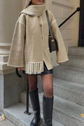 Oversized Fringe Coat for Women - Shawl Collar - Image 4
