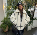 Sherpa Oversized Jacket for Women - Contrast Trim - Image 1