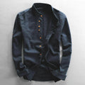Mandarin Collar Shirt for Men - Long Sleeve - Image 1