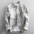 Mandarin Collar Shirt for Men - Long Sleeve - Image 3