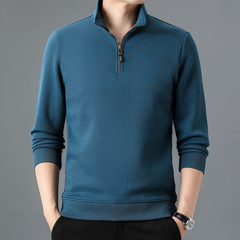 Quarter-Zip Pullover Sweater for Men - Textured - Image 4