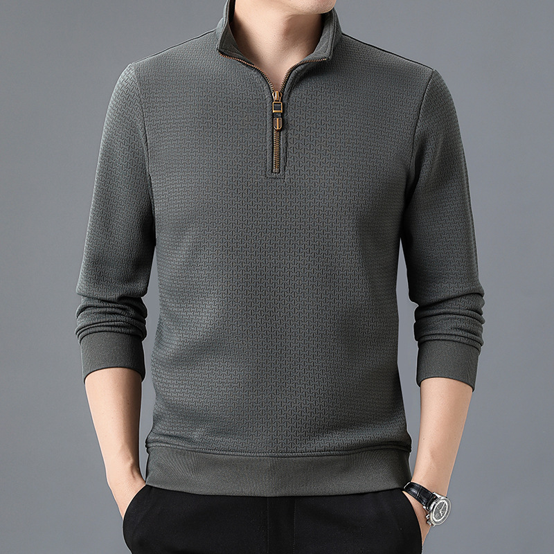 Quarter-Zip Pullover Sweater for Men - Textured - Image 3