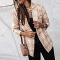 Plaid Blazer for Women - Double-Breasted - Image 3