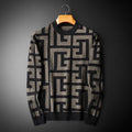 Crew Neck Sweater for Men - Geometric Print - Image 1