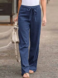 Wide Leg Pants for women - High Waisted Tie Waist - Relaxed Fit Casual - Image 7