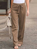 Wide Leg Pants for women - High Waisted Tie Waist - Relaxed Fit Casual - Image 6