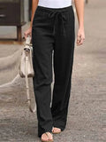 Wide Leg Pants for women - High Waisted Tie Waist - Relaxed Fit Casual - Image 4